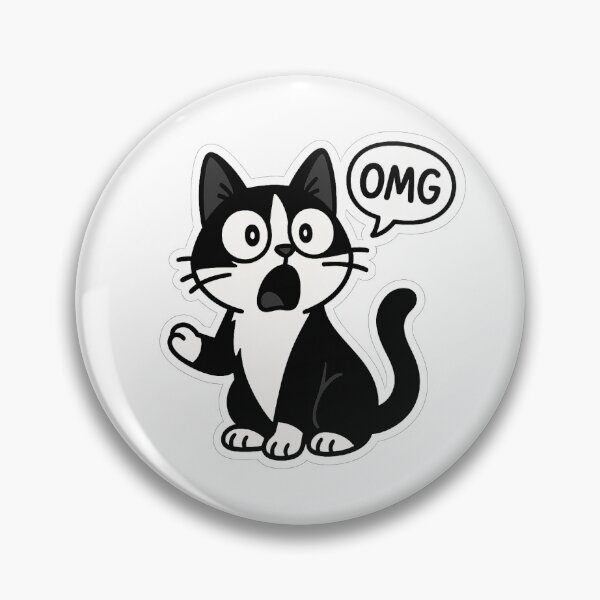Item preview, OMG Cat Sticker – Funny Shocked Cartoon Meme designed and sold by sticklab06.