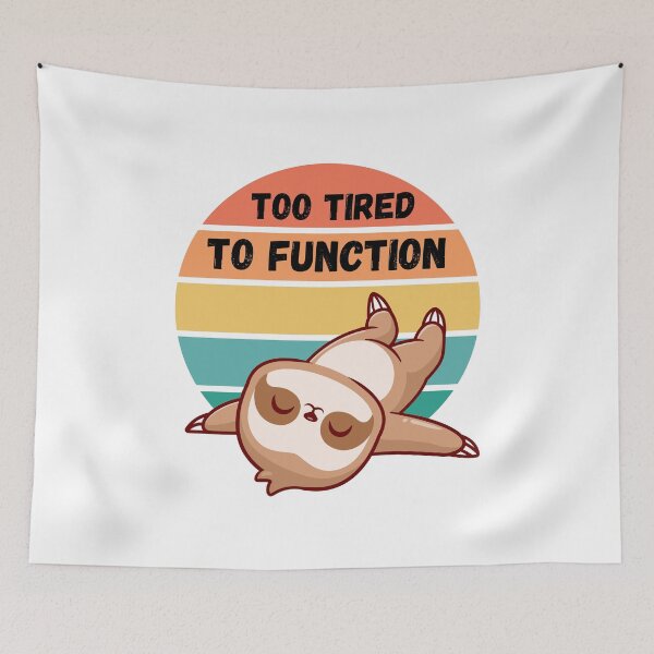Item preview, Too tired to function sloth retro sunset designed and sold by CleanDecor.