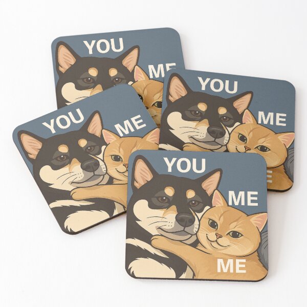 Item preview, Claimed! Funny Cat Hugging Dog – YOU & ME Cartoon Pet Art  Playful Animal Lovers Print designed and sold by NitiDigitalxRyu.