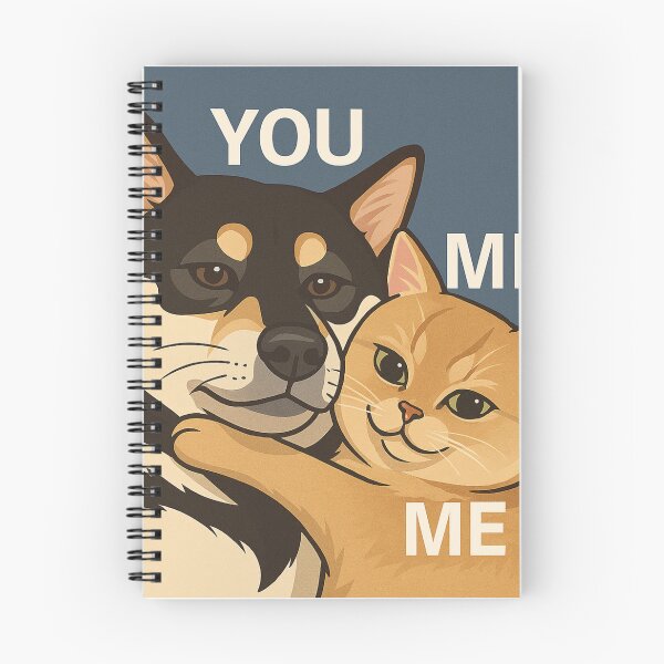 Item preview, Claimed! Funny Cat Hugging Dog – YOU & ME Cartoon Pet Art  Playful Animal Lovers Print designed and sold by NitiDigitalxRyu.
