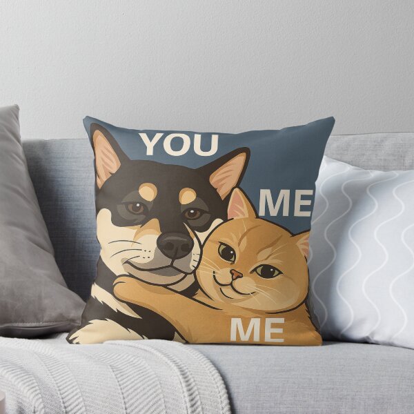Item preview, Claimed! Funny Cat Hugging Dog – YOU & ME Cartoon Pet Art  Playful Animal Lovers Print designed and sold by NitiDigitalxRyu.