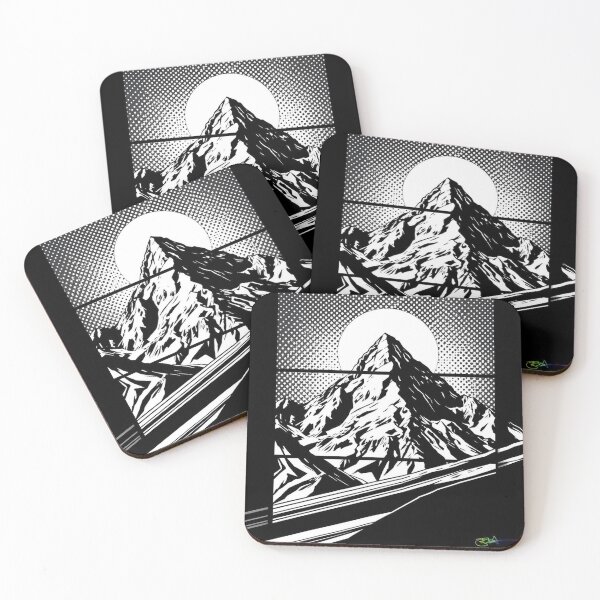 Item preview, Moonlit Burst Mountain – Comic Pop Landscape - Pop Art Mountain Landscape Love designed and sold by Benito Del Ray.
