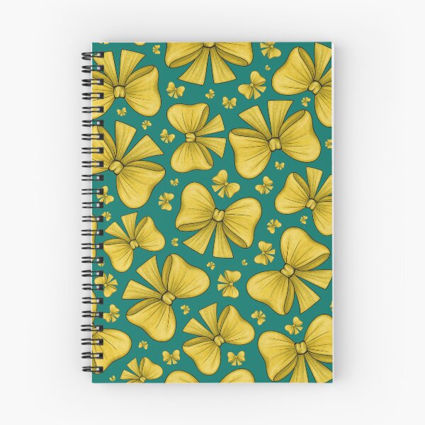 Item preview, Pattern of yellow bows on a dark turquoise background designed and sold by Cherevan.