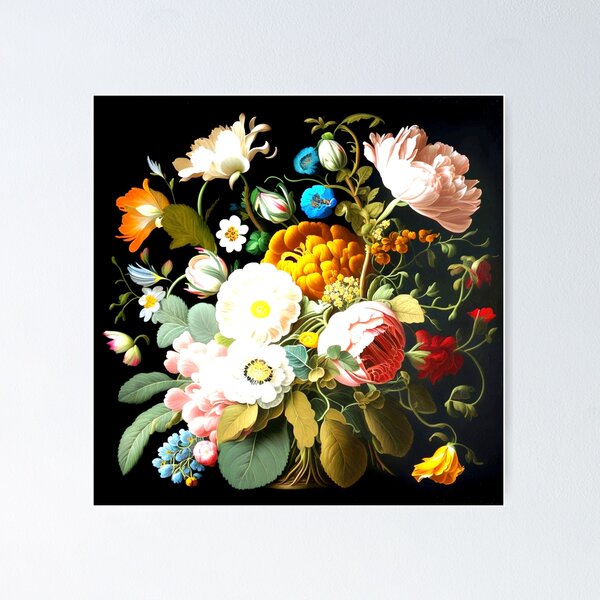 Item preview, Lush bouquet of flowers in the style of Flemish old masters fashionable stylish New Look designed and sold by G-M-Designs.
