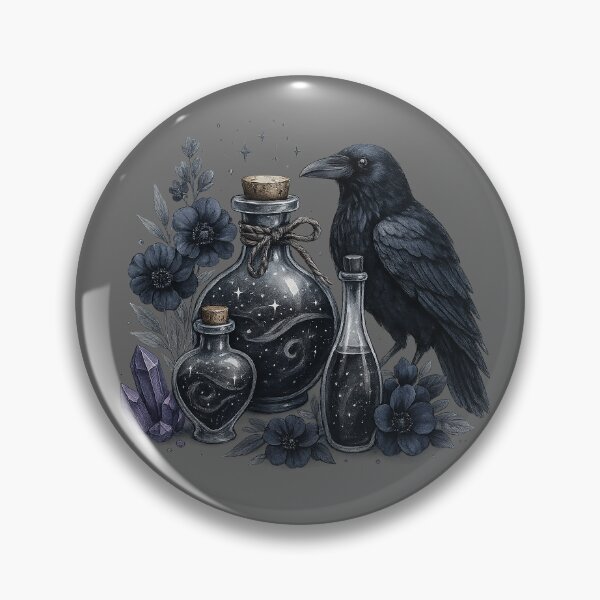 Item preview, Witch's Apothecary Crow, Crystals, Potion designed and sold by SoulsAscending.