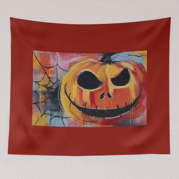 Item preview, Dive Into Halloween Mischief with a Menacing Pumpkin Grin and Creeping Spider Web designed and sold by OlfactoART Studio.