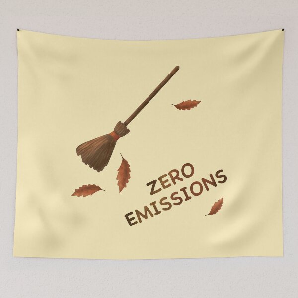 Item preview, Zero Emissions Witch Broom — Funny Halloween Eco Design designed and sold by KolLiArt.