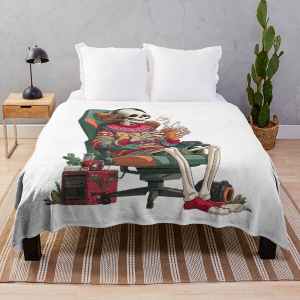 Item preview, Christmas Skeleton Gamer with Hot Cocoa – Funny Holiday Design designed and sold by AlexLineArt.