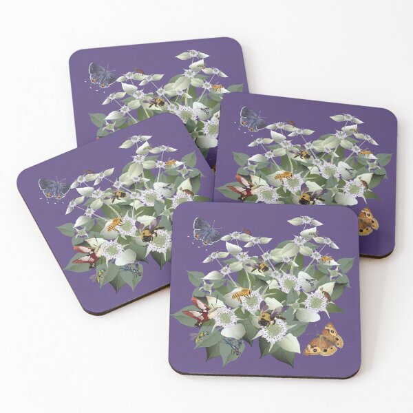 Item preview, Mountain Mint with Pollinating Bees, Butterflies, and Insects designed and sold by Jedi-Artist.