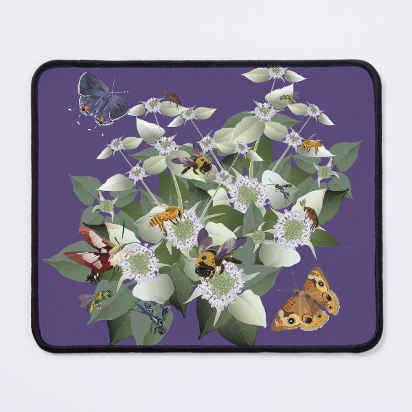 Item preview, Mountain Mint with Pollinating Bees, Butterflies, and Insects designed and sold by Jedi-Artist.