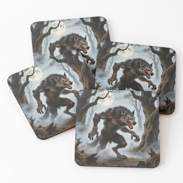 Item preview, Werewolf horror illustration art designed and sold by Vintage Designs +.