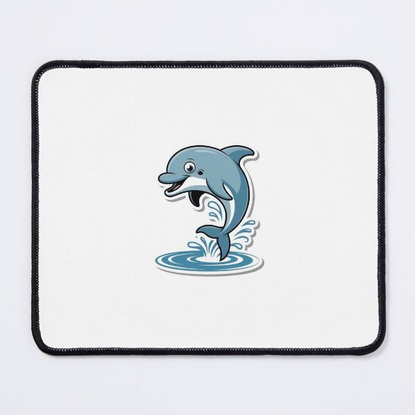 Item preview, Playful Cartoon Dolphin Jumping from Waves designed and sold by BubbleHG.