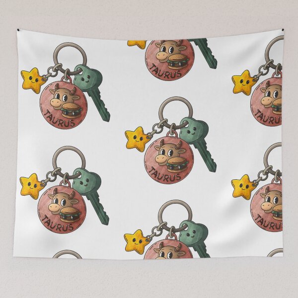 Item preview, Cute Taurus Zodiac Keychain Sticker – Star & Astrology Charm designed and sold by tviyluv.