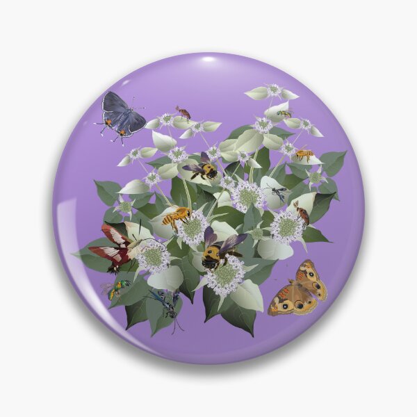 Item preview, Mountain Mint with Pollinating Bees, Butterflies, and Insects designed and sold by Jedi-Artist.
