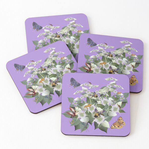 Item preview, Mountain Mint with Pollinating Bees, Butterflies, and Insects designed and sold by Jedi-Artist.