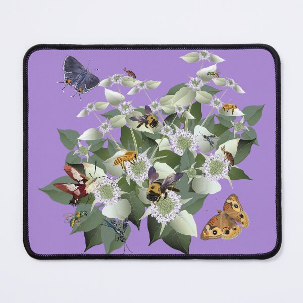 Item preview, Mountain Mint with Pollinating Bees, Butterflies, and Insects designed and sold by Jedi-Artist.