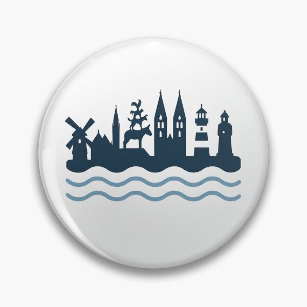 Item preview, Bremen Skyline Silhouette with Weser Waves – Germany Design designed and sold by Fies-und-Fein.