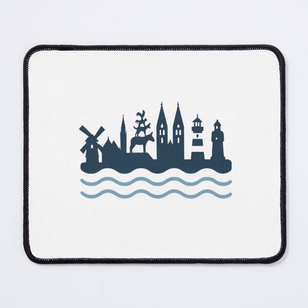 Item preview, Bremen Skyline Silhouette with Weser Waves – Germany Design designed and sold by Fies-und-Fein.