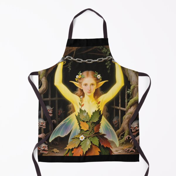 Item preview, Chained magical Fairy surrounded by evil goblins Fey Folk art designed and sold by Vintage Designs +.