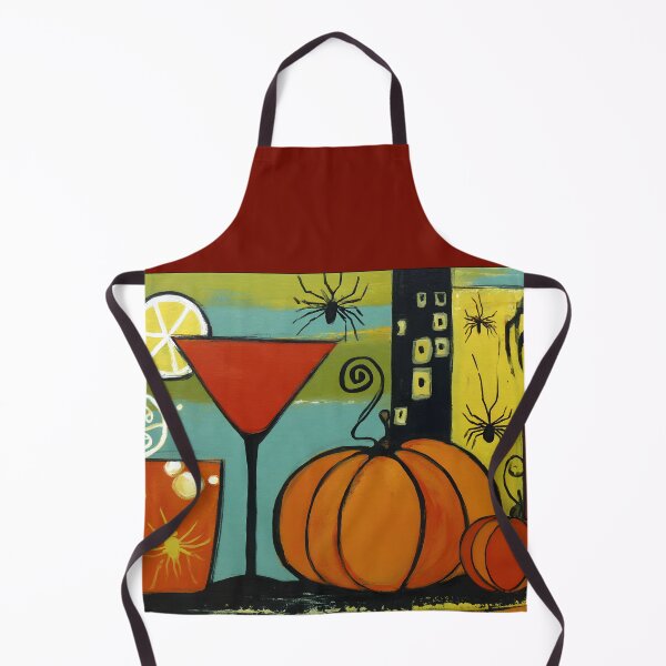 Item preview, Toast to Halloween Fun with Vibrant Pumpkins Festive Cocktails and Playful Spiders designed and sold by OlfactoART Studio.