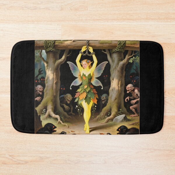 Item preview, Chained magical Fairy surrounded by evil goblins Fey Folk art designed and sold by Vintage Designs +.