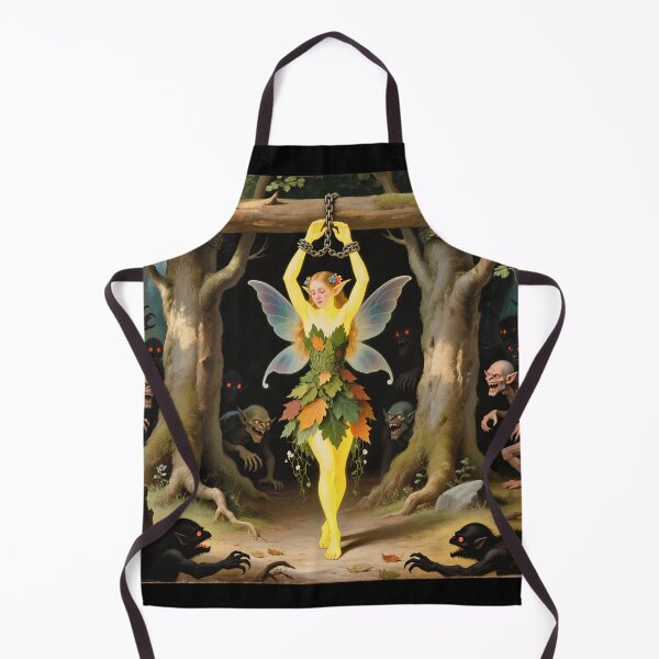 Item preview, Chained magical Fairy surrounded by evil goblins Fey Folk art designed and sold by Vintage Designs +.
