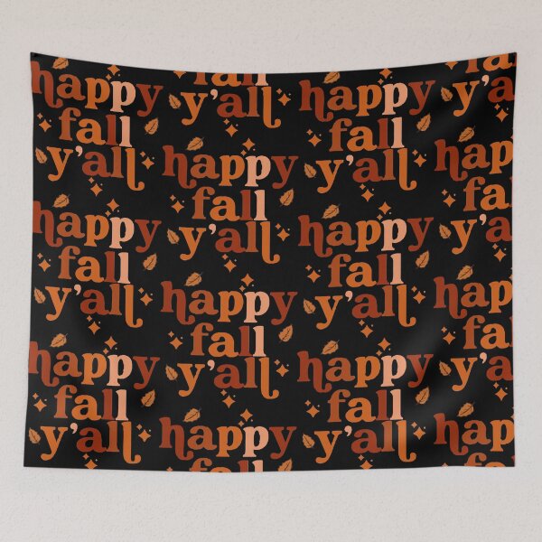 Item preview, Happy Fall Y'all - Autumn Typography Leaf Design (On Black) designed and sold by designsoftinaa.