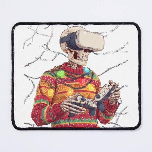 Item preview, Christmas Skeleton VR Gamer – Funny Holiday Gaming Design designed and sold by AlexLineArt.