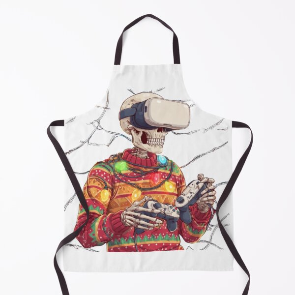 Item preview, Christmas Skeleton VR Gamer – Funny Holiday Gaming Design designed and sold by AlexLineArt.