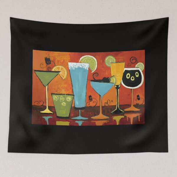 Item preview, Raise Your Glass to Halloween with Colorful Cocktails Citrus Garnishes and Whimsical Swirls designed and sold by OlfactoART Studio.
