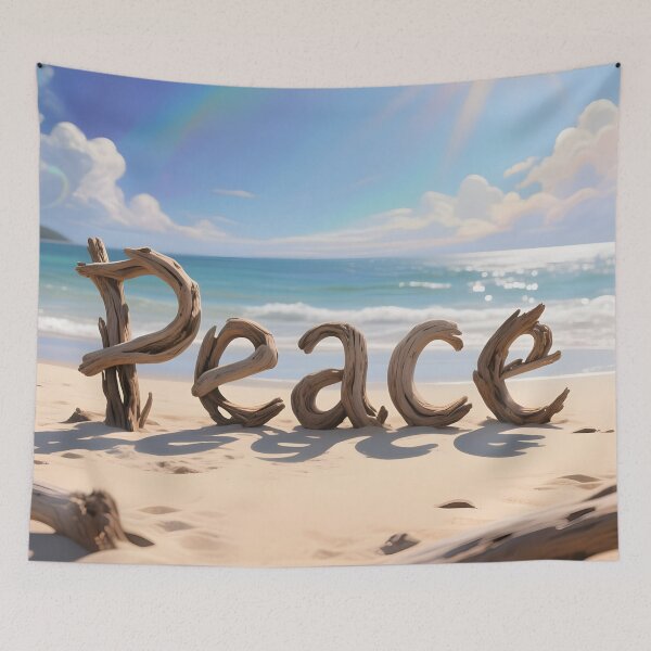 Item preview, Driftwood Message on Sandy Beach designed and sold by Roanemermaid.