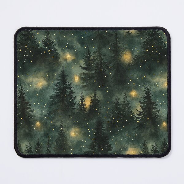 Item preview, Night Forest Dark Green Watercolor Trees All Over designed and sold by Feeling Artsy.