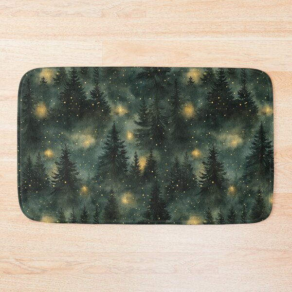 Item preview, Night Forest Dark Green Watercolor Trees All Over designed and sold by Feeling Artsy.