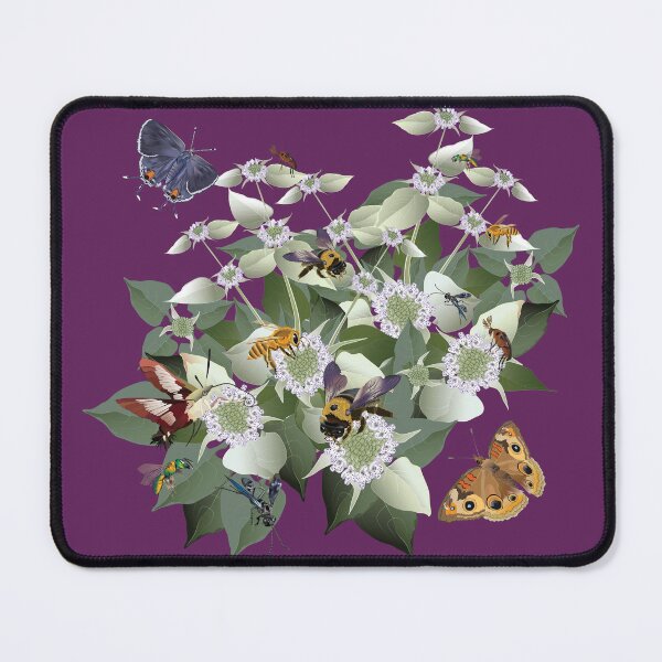 Item preview, Mountain Mint with Pollinating Bees, Butterflies, and Insects designed and sold by Jedi-Artist.