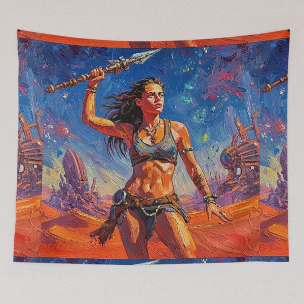 Item preview, Fantasy Barbarian Princess of Mars, a goddess with a spear designed and sold by Vintage Designs +.