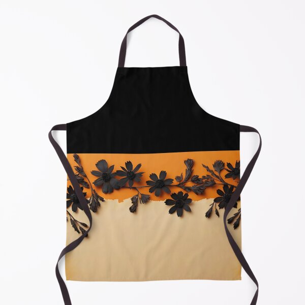 Item preview, Torn Vintage Paper on Orange Backdrop with Black Floral Frame designed and sold by EmeraldeaArt.