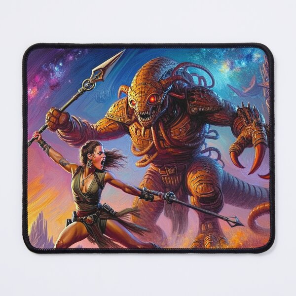 Item preview, Fantasy Barbarian Princess of Mars, a goddess with a spear designed and sold by Vintage Designs +.