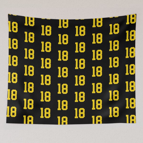 Item preview, Bold Yellow Sports Number 18 designed and sold by NECHSTORE.