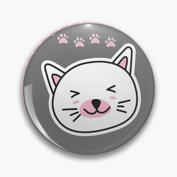 Item preview, Kawaii Gray Cat Face Sticker – Cute Cartoon Kitty Design designed and sold by TigerClawCo.