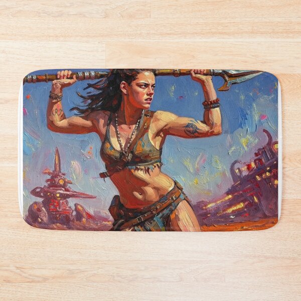 Item preview, Fantasy Barbarian Princess of Mars, a goddess with a spear designed and sold by Vintage Designs +.