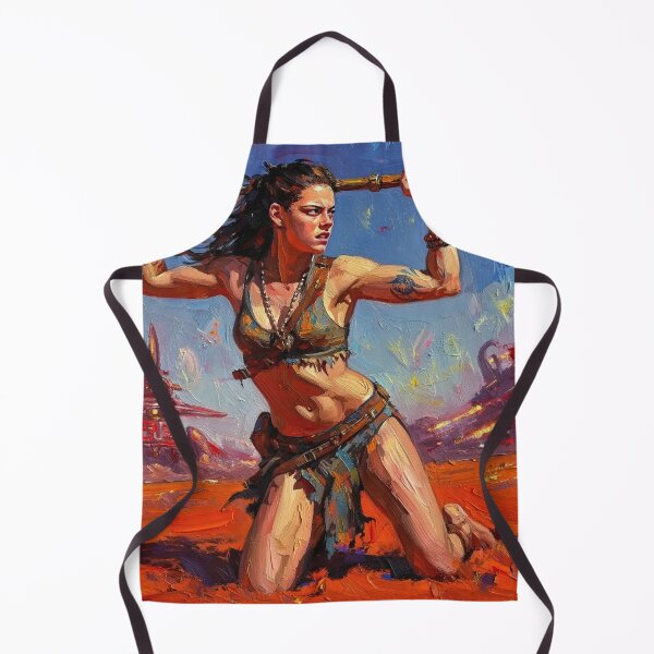 Item preview, Fantasy Barbarian Princess of Mars, a goddess with a spear designed and sold by Vintage Designs +.