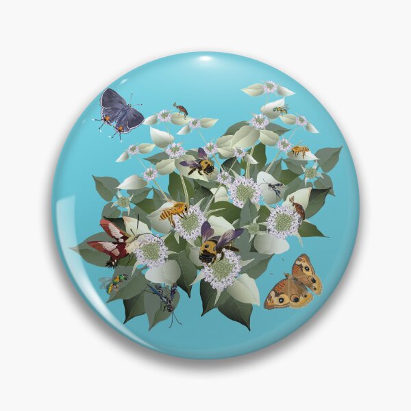 Item preview, Mountain Mint with Pollinating Bees, Butterflies, and Insects designed and sold by Jedi-Artist.