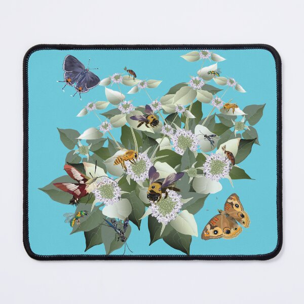 Item preview, Mountain Mint with Pollinating Bees, Butterflies, and Insects designed and sold by Jedi-Artist.