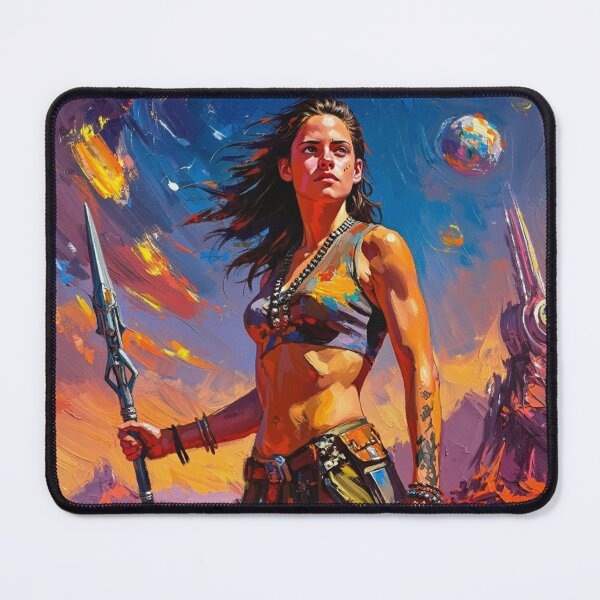 Item preview, Fantasy Barbarian Princess of Mars, a goddess with a spear designed and sold by Vintage Designs +.
