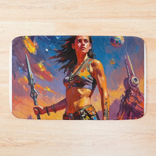 Item preview, Fantasy Barbarian Princess of Mars, a goddess with a spear designed and sold by Vintage Designs +.