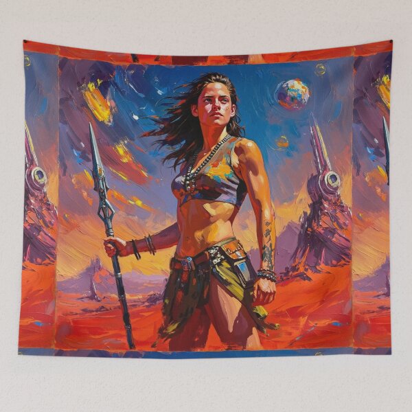 Item preview, Fantasy Barbarian Princess of Mars, a goddess with a spear designed and sold by Vintage Designs +.