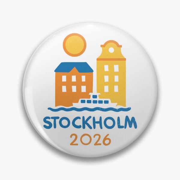 Item preview, Stockholm 2026 International Convention Pins Stickers Notebooks designed and sold by RegalitosParaTi.