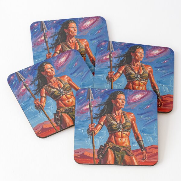 Item preview, Fantasy Barbarian Princess of Mars, a goddess with a spear designed and sold by Vintage Designs +.