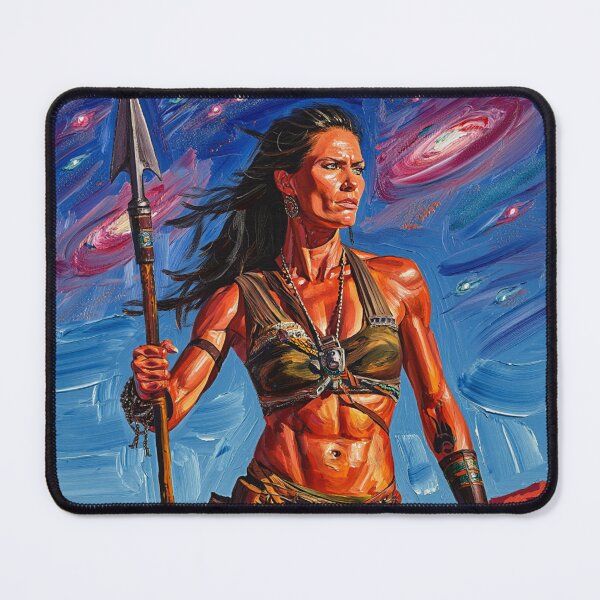 Item preview, Fantasy Barbarian Princess of Mars, a goddess with a spear designed and sold by Vintage Designs +.