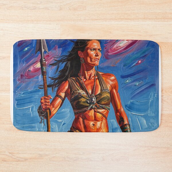 Item preview, Fantasy Barbarian Princess of Mars, a goddess with a spear designed and sold by Vintage Designs +.